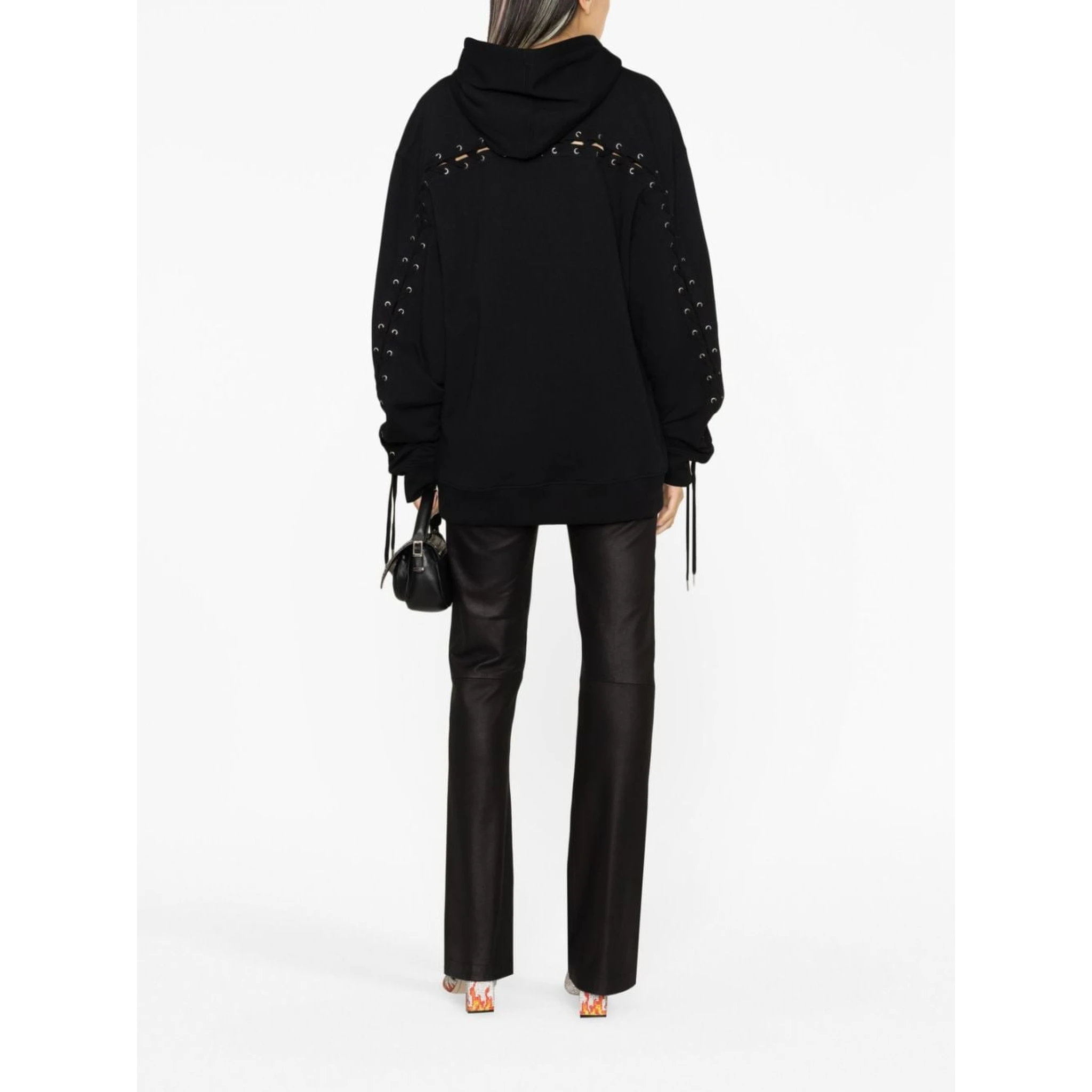 Black Logo Cotton Hoodie