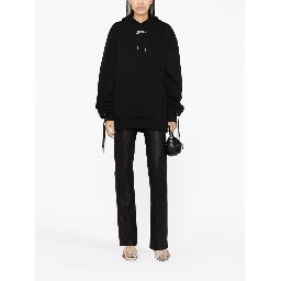 Black Logo Cotton Hoodie