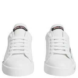 White Pink Portofino Low Top Sneakers Shoes