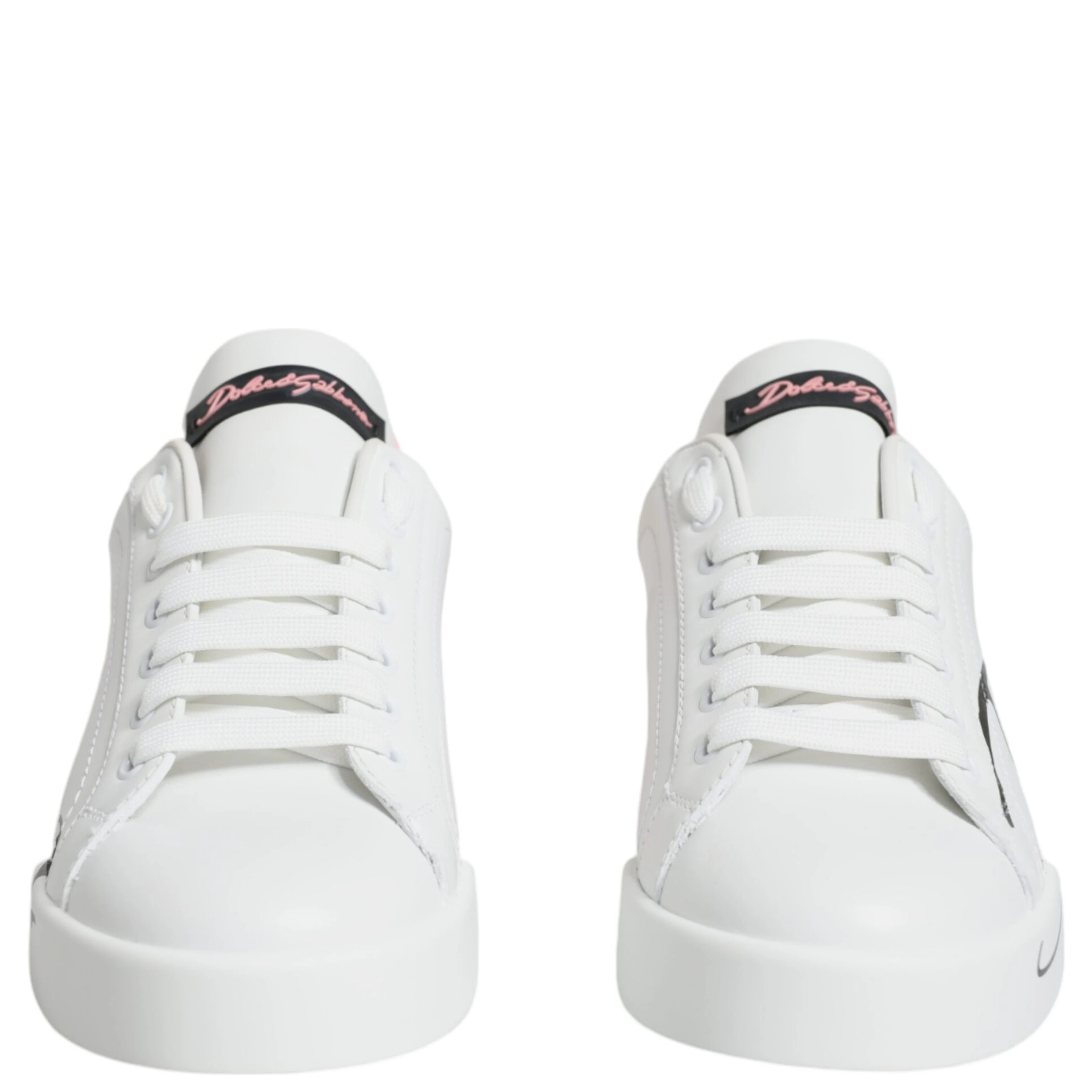 White Pink Portofino Low Top Sneakers Shoes