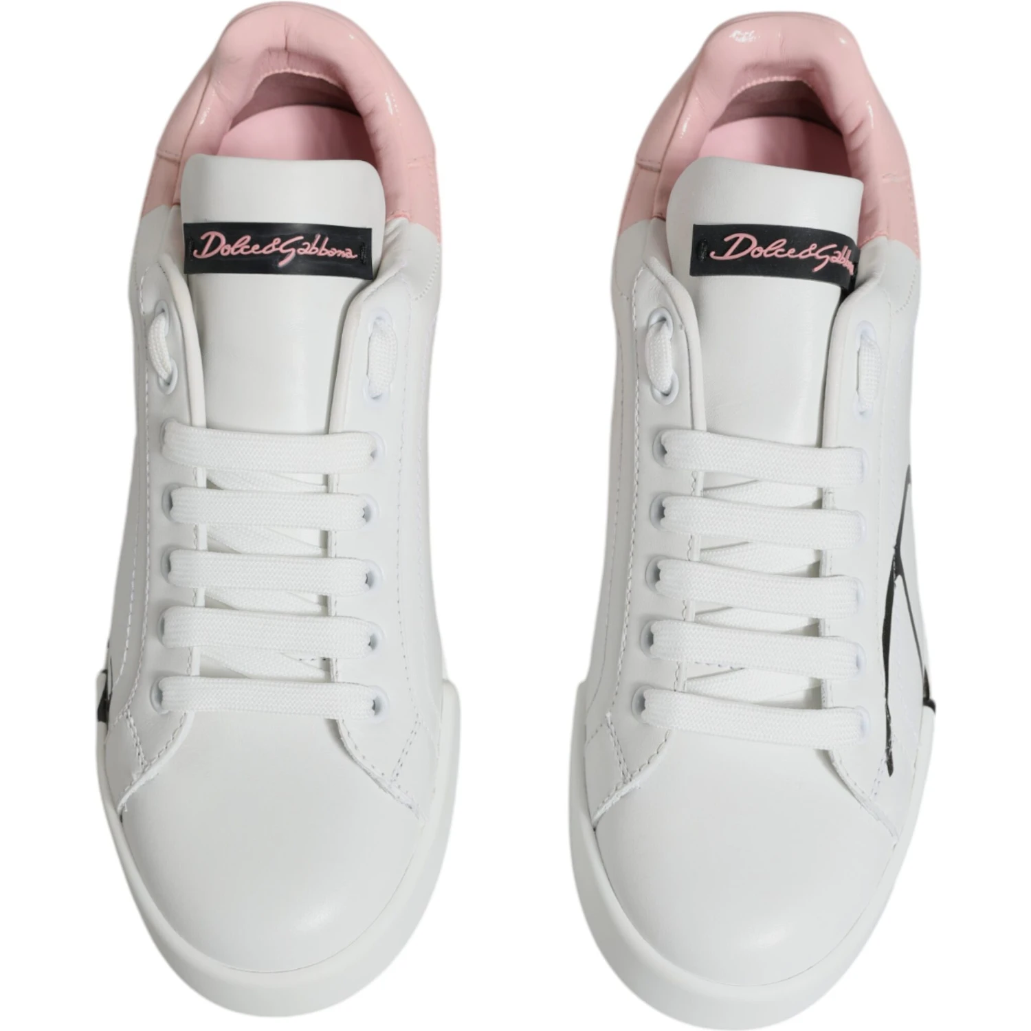 White Pink Portofino Low Top Sneakers Shoes