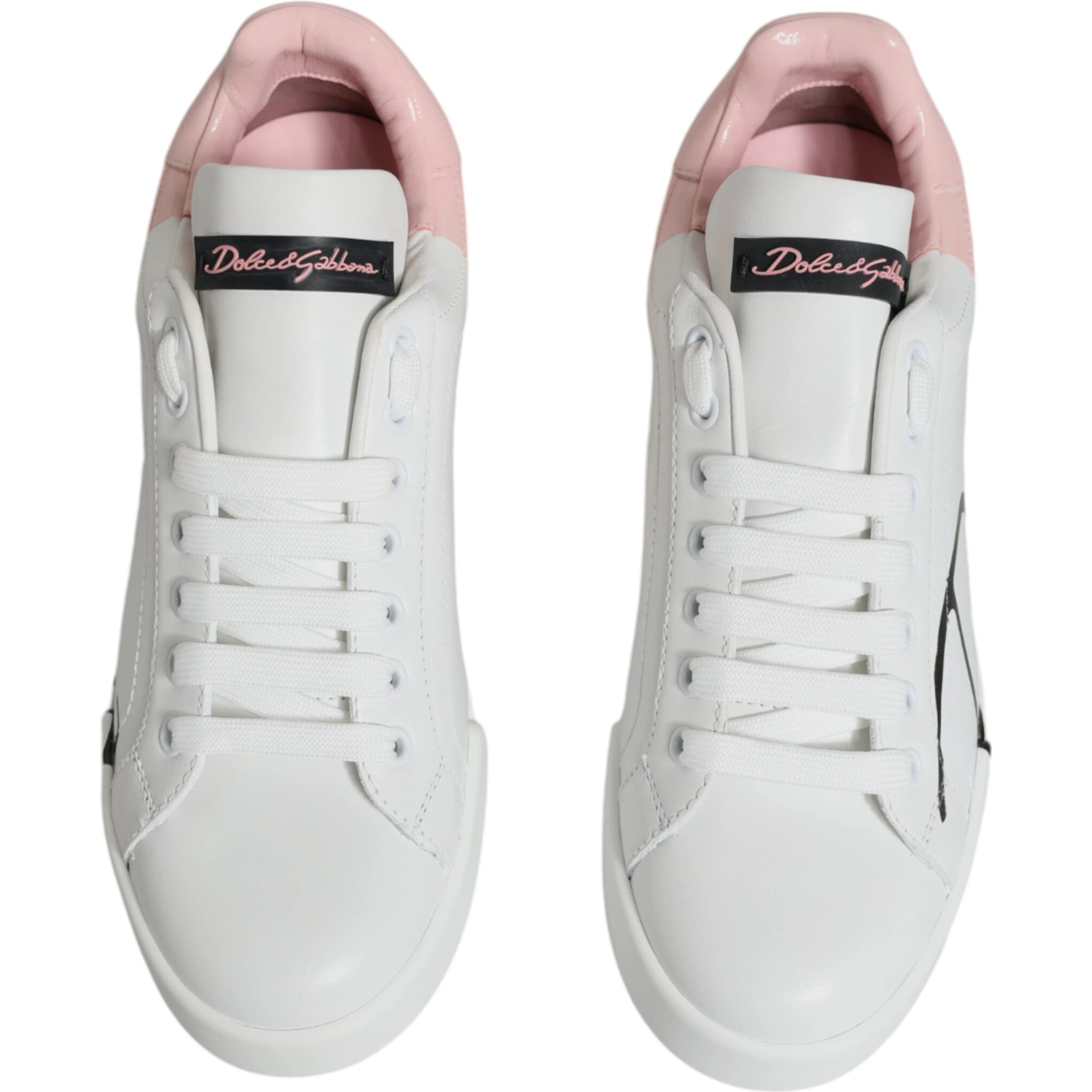 White Pink Portofino Low Top Sneakers Shoes