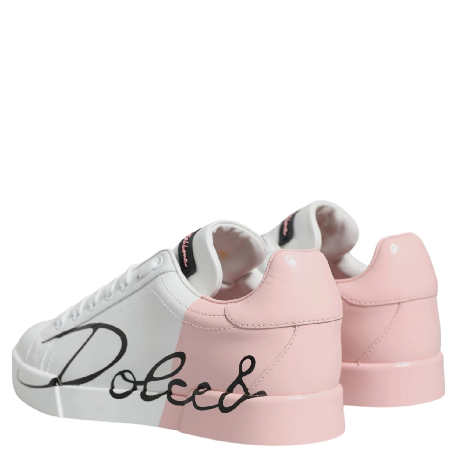 White Pink Portofino Low Top Sneakers Shoes