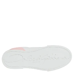 White Pink Portofino Low Top Sneakers Shoes