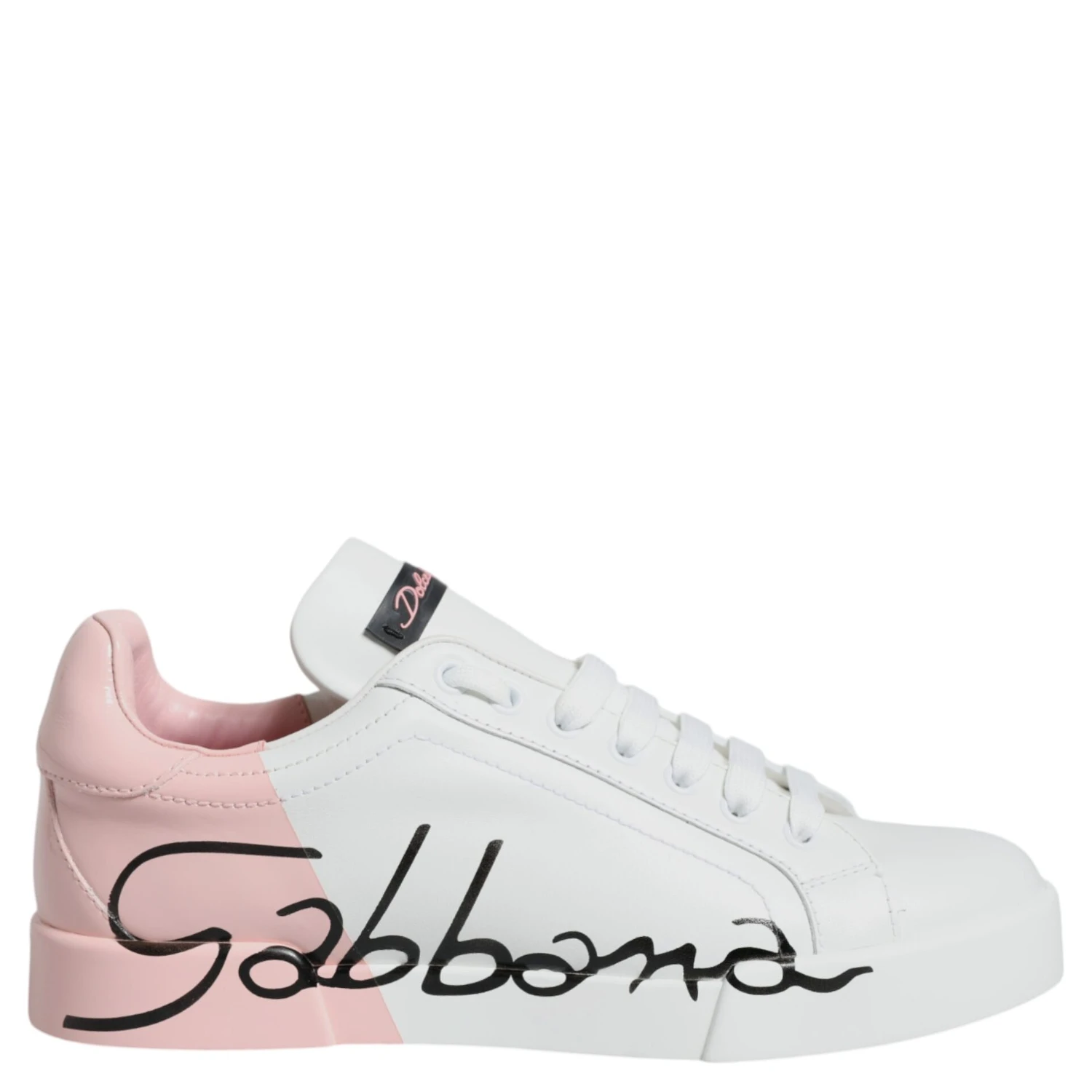 White Pink Portofino Low Top Sneakers Shoes
