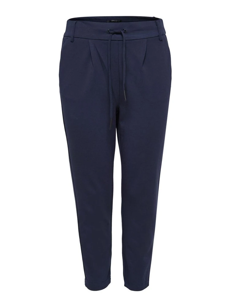 Blue Viscose Casual Pants