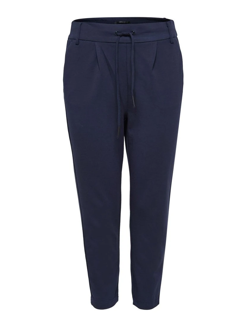 Blue Viscose Casual Pants