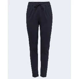 Blue Viscose Casual Pants