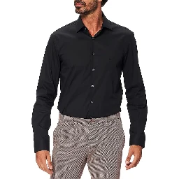 Black Cotton Dress Shirt