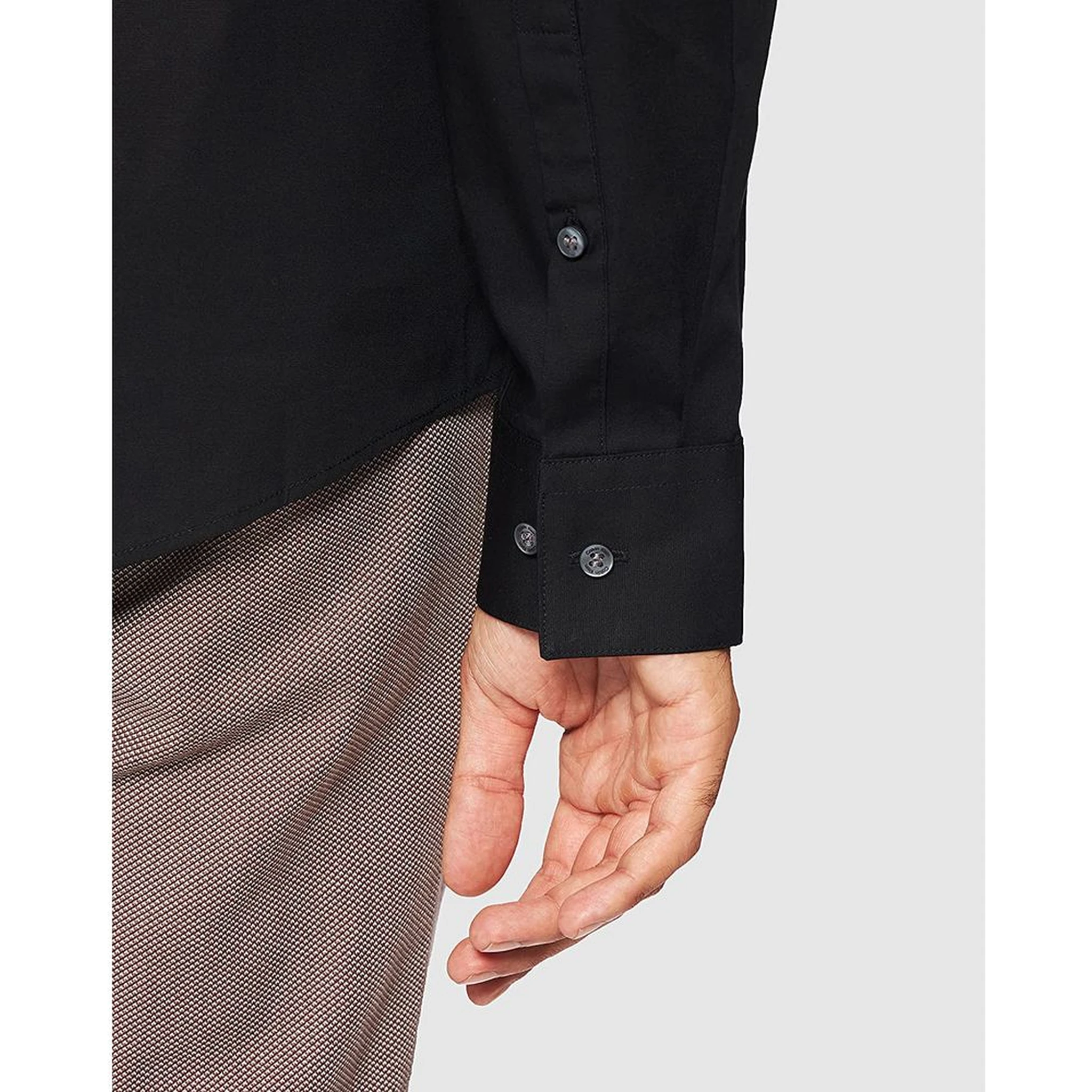 Black Cotton Dress Shirt