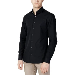 Black Cotton Dress Shirt