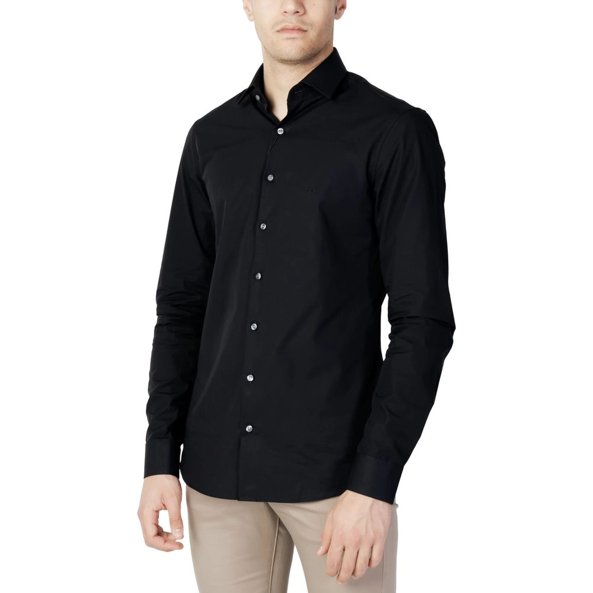 Black Cotton Dress Shirt
