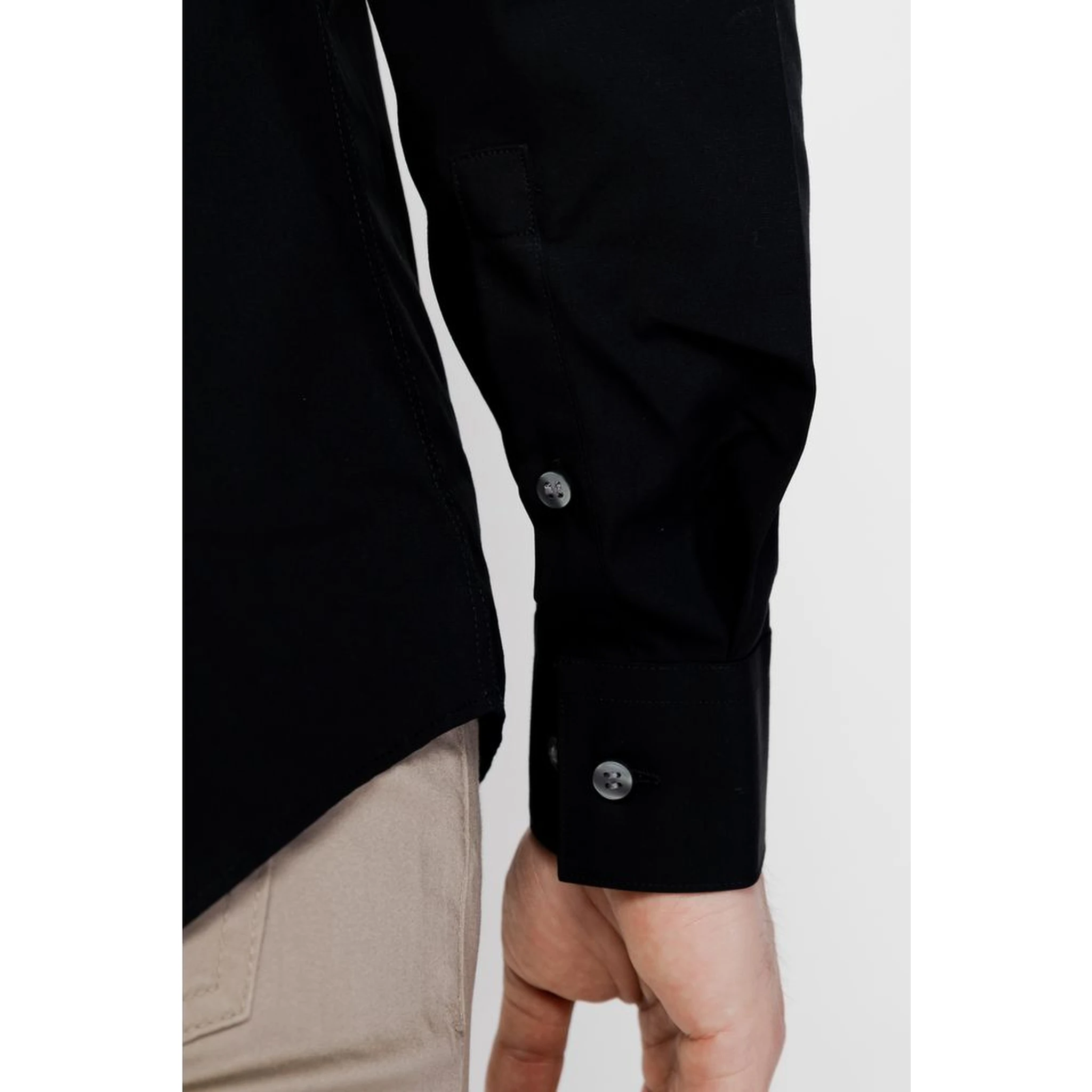 Black Cotton Dress Shirt