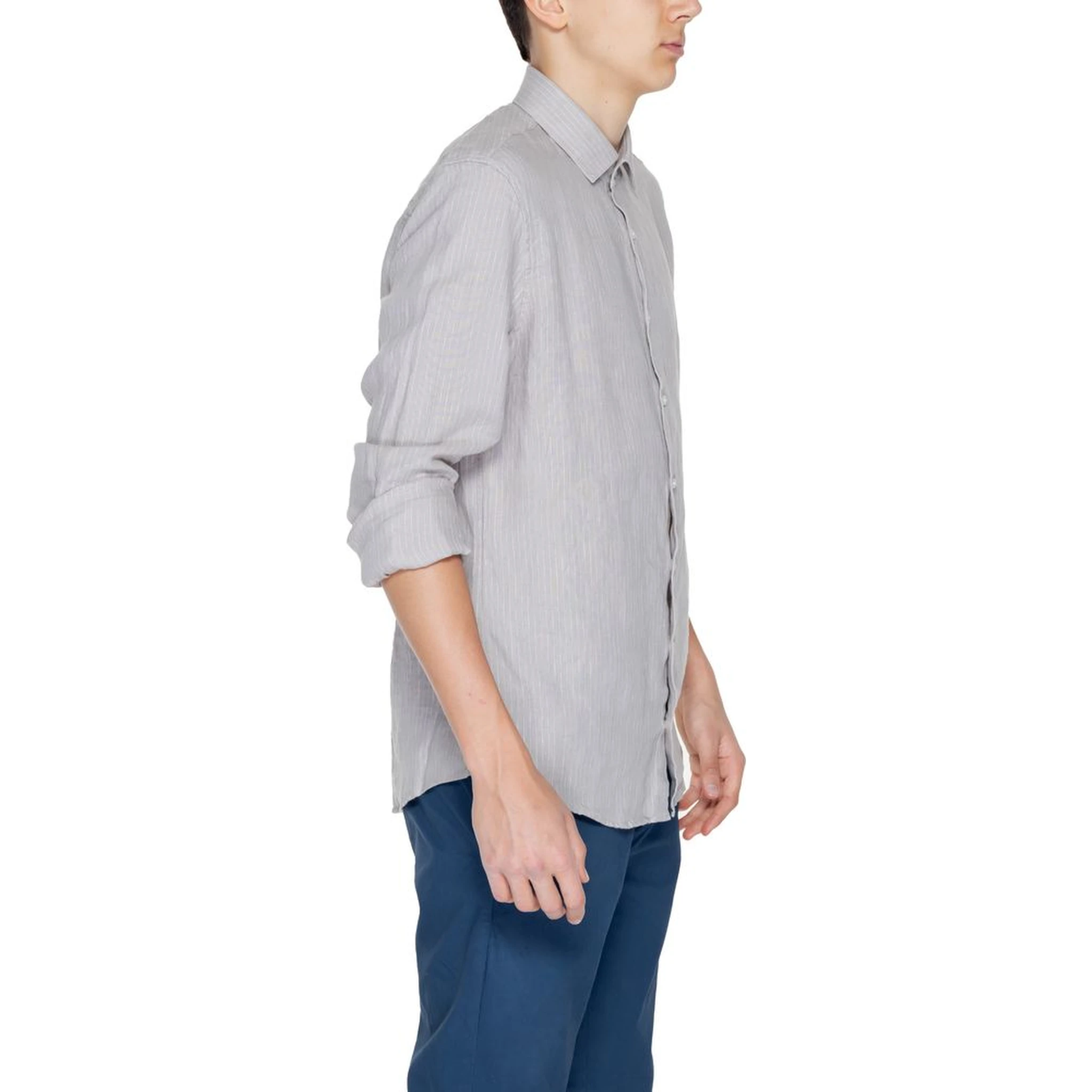 Beige Linen Dress Shirt