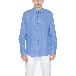 Blue Linen Dress Shirt