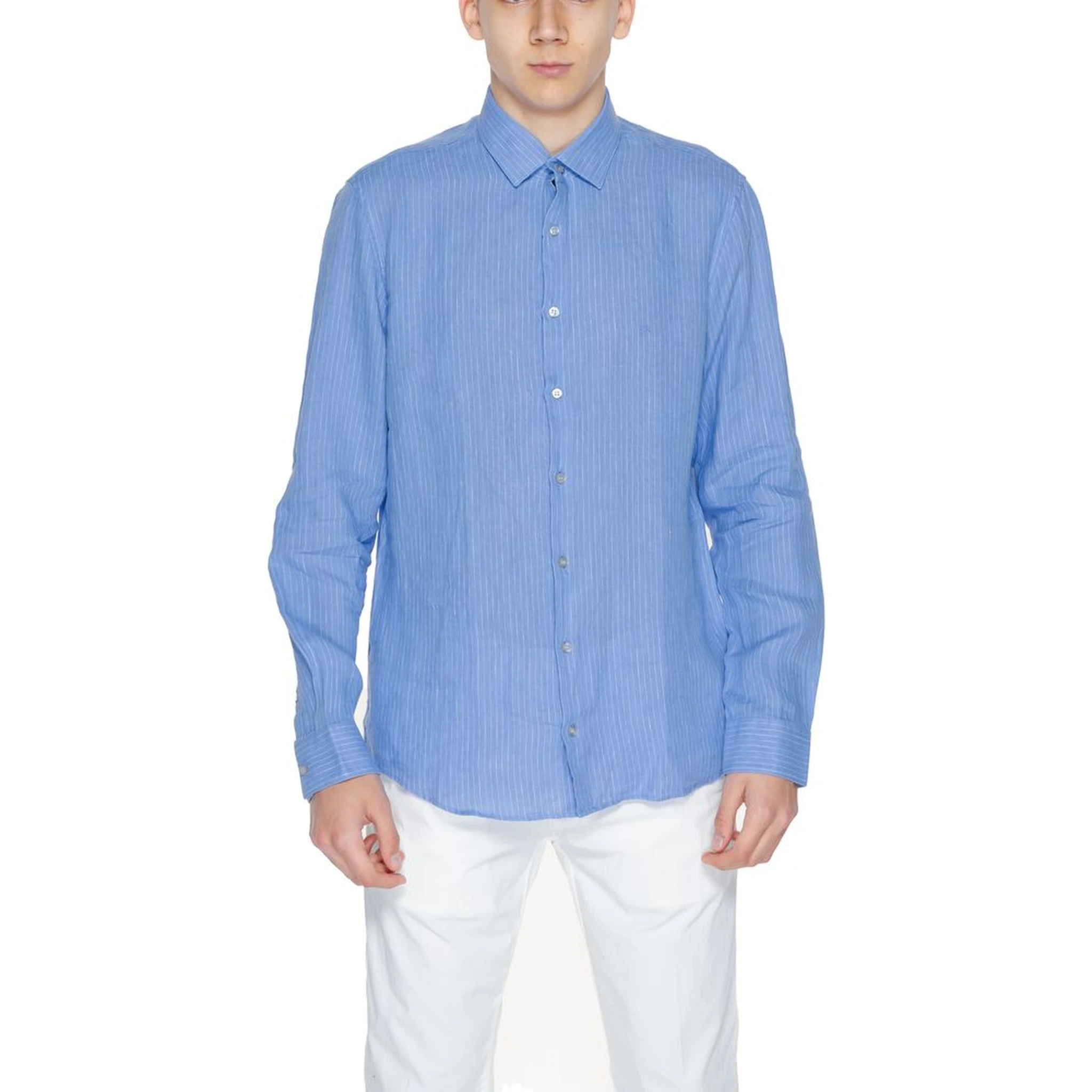 Blue Linen Dress Shirt