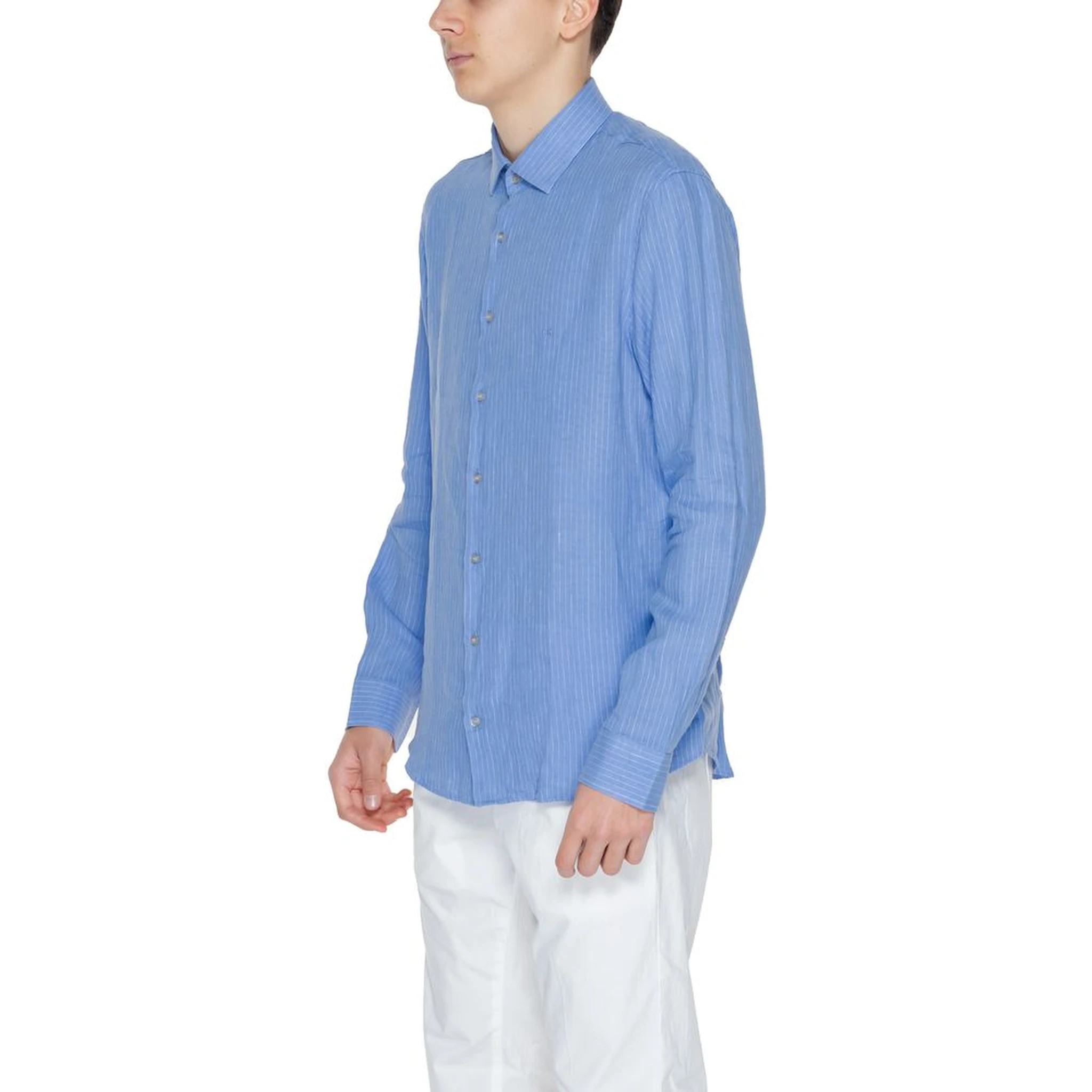 Blue Linen Dress Shirt