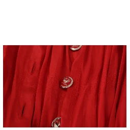Red Button Down Belted Midi Satin Silk Dress
