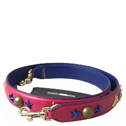 Pink Exotic Leather Studded Shoulder Strap