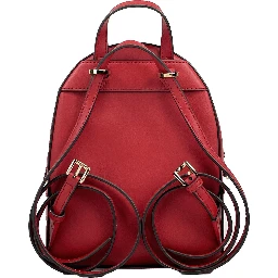 Jaycee Mini XS Leather Zip Pocket Backpack Red