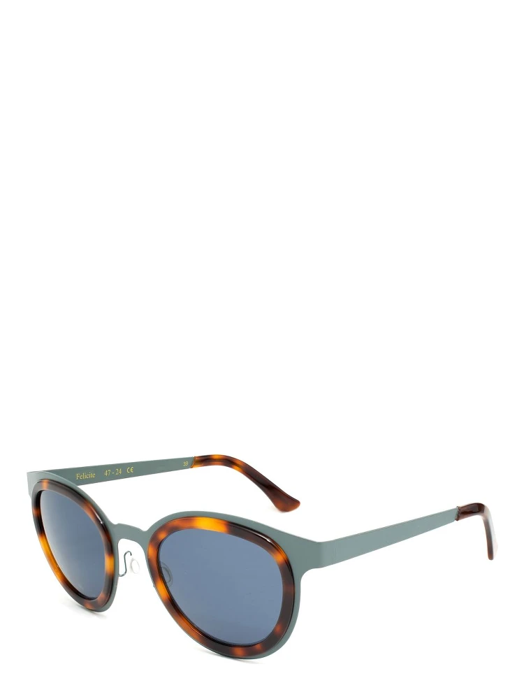 Blue Stainless Steel Sunglasses