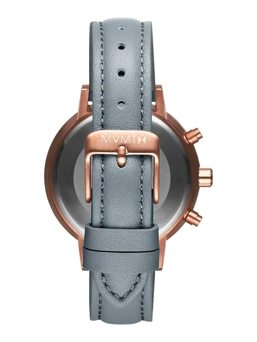 Gray Leather Dress Watch