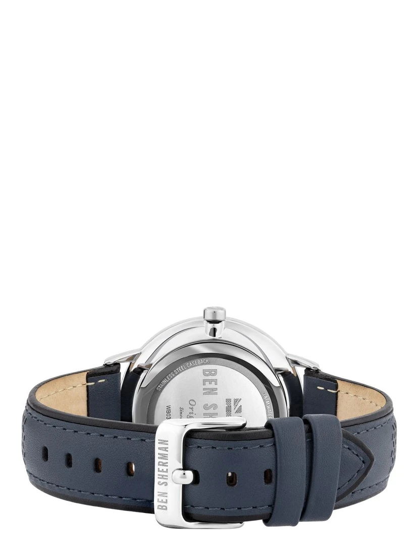 Blue Leather Dress Watch