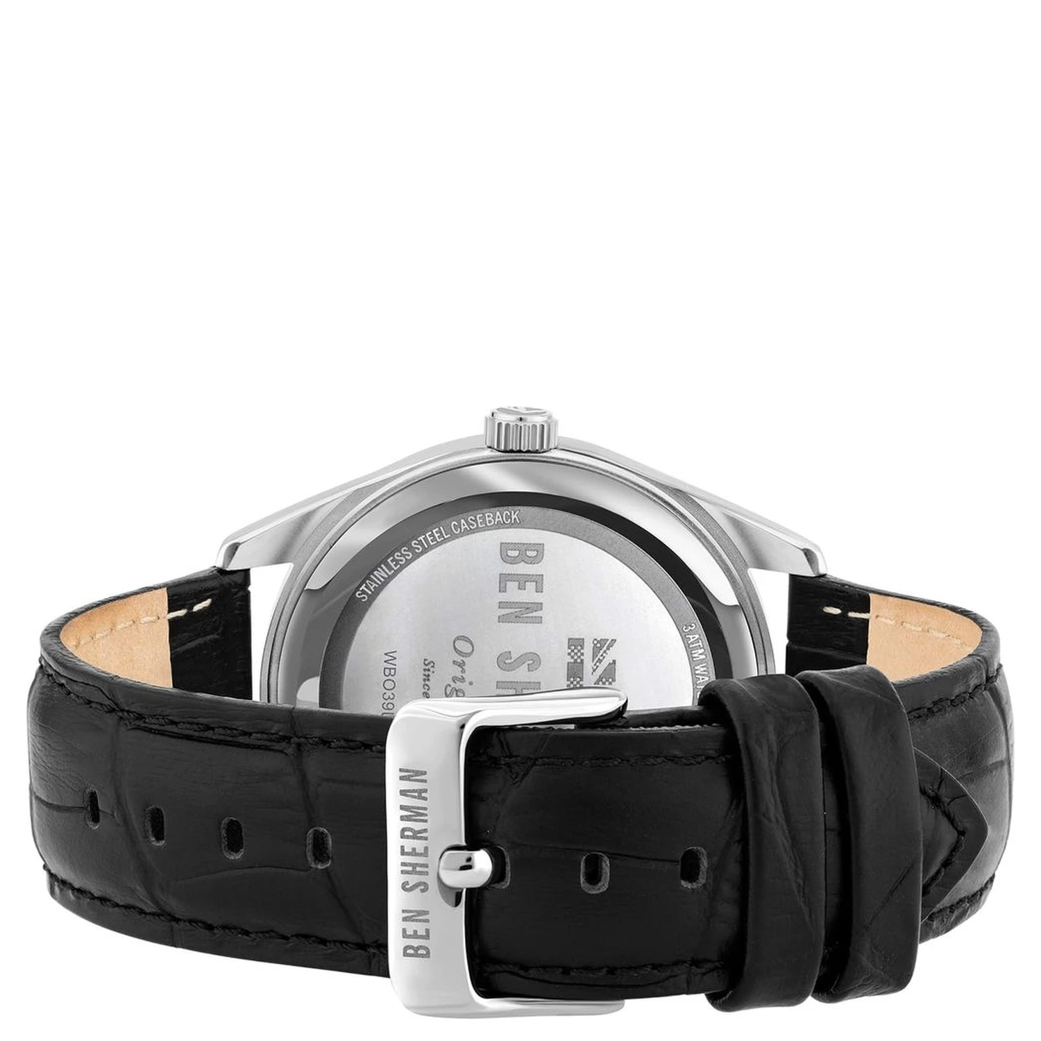 Black Leather Dress Watch