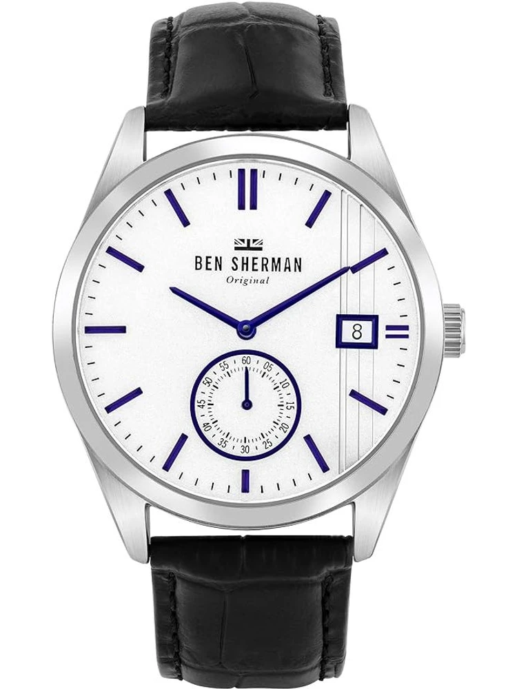 Black Leather Dress Watch