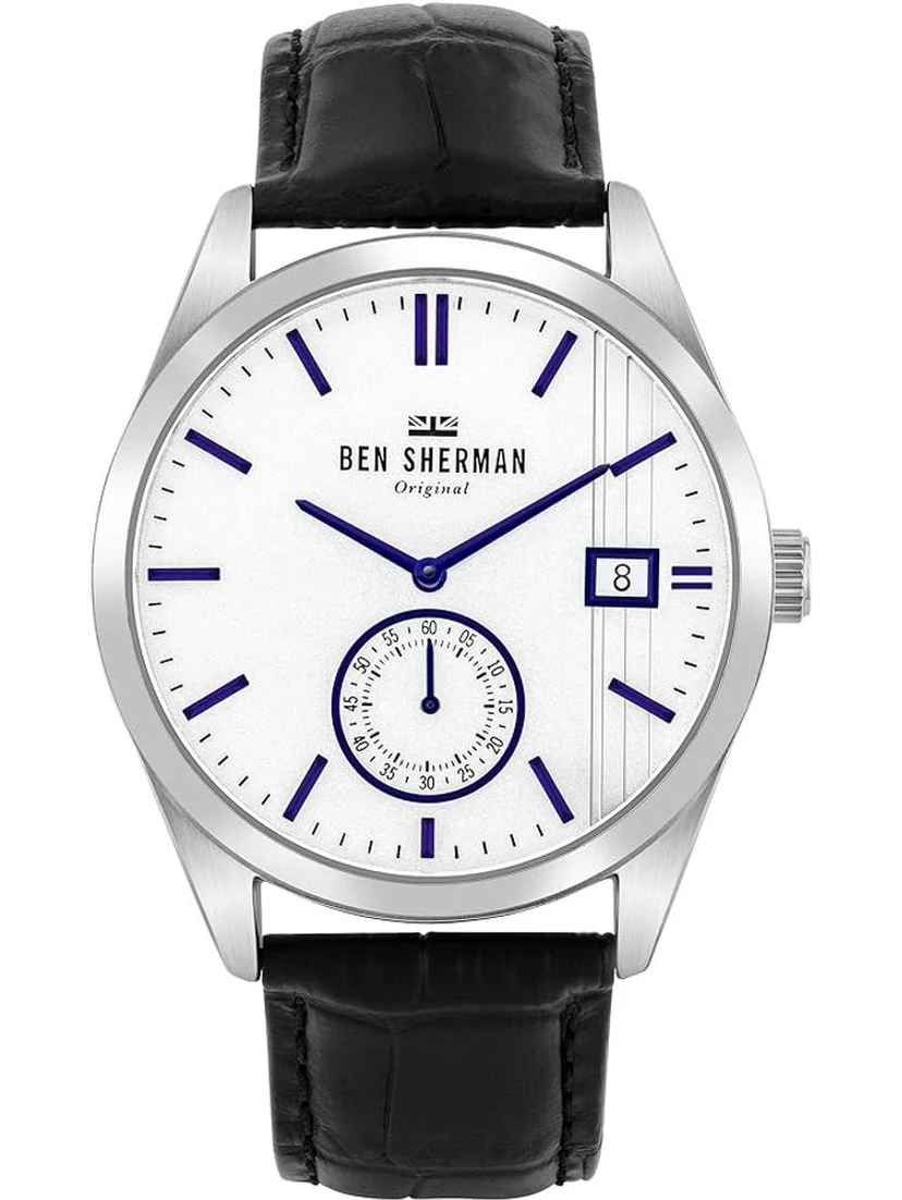 Black Leather Dress Watch