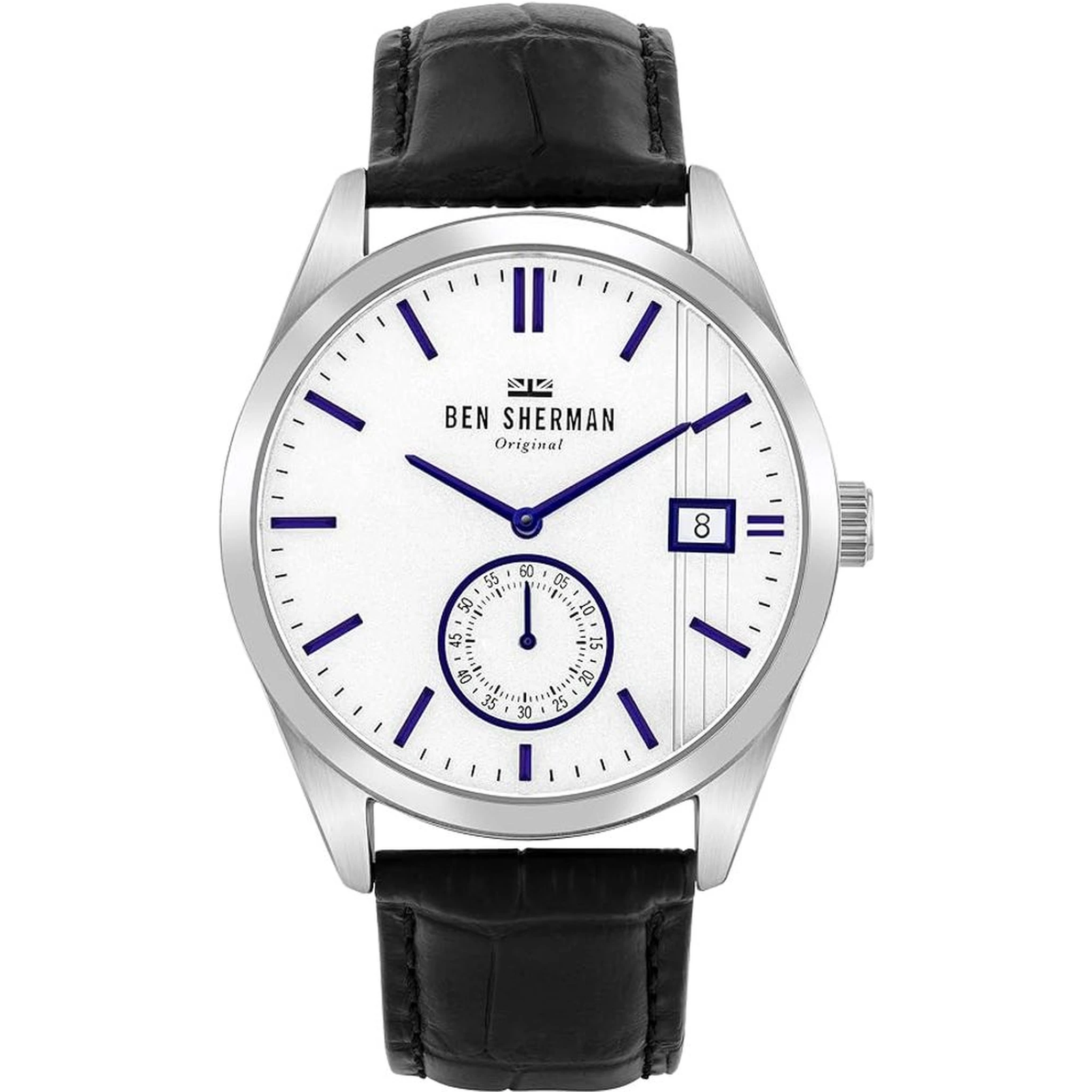 Black Leather Dress Watch