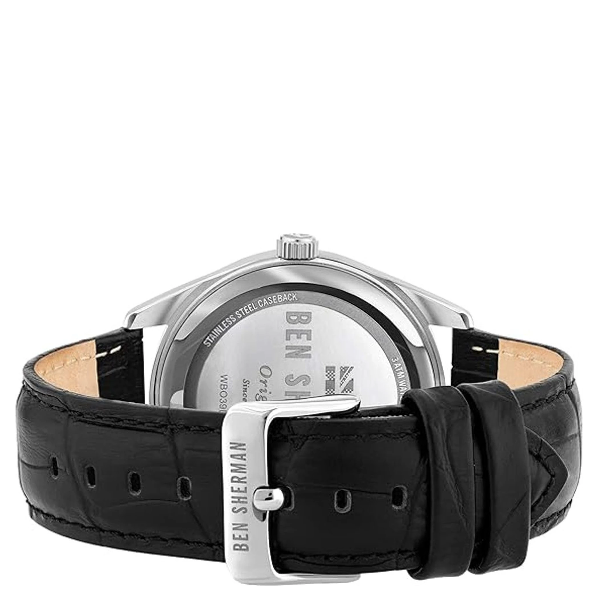 Black Leather Dress Watch