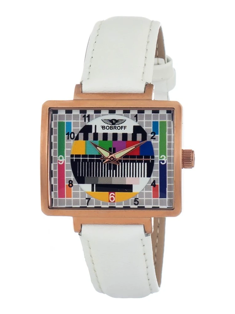 White Leather Dress Watch