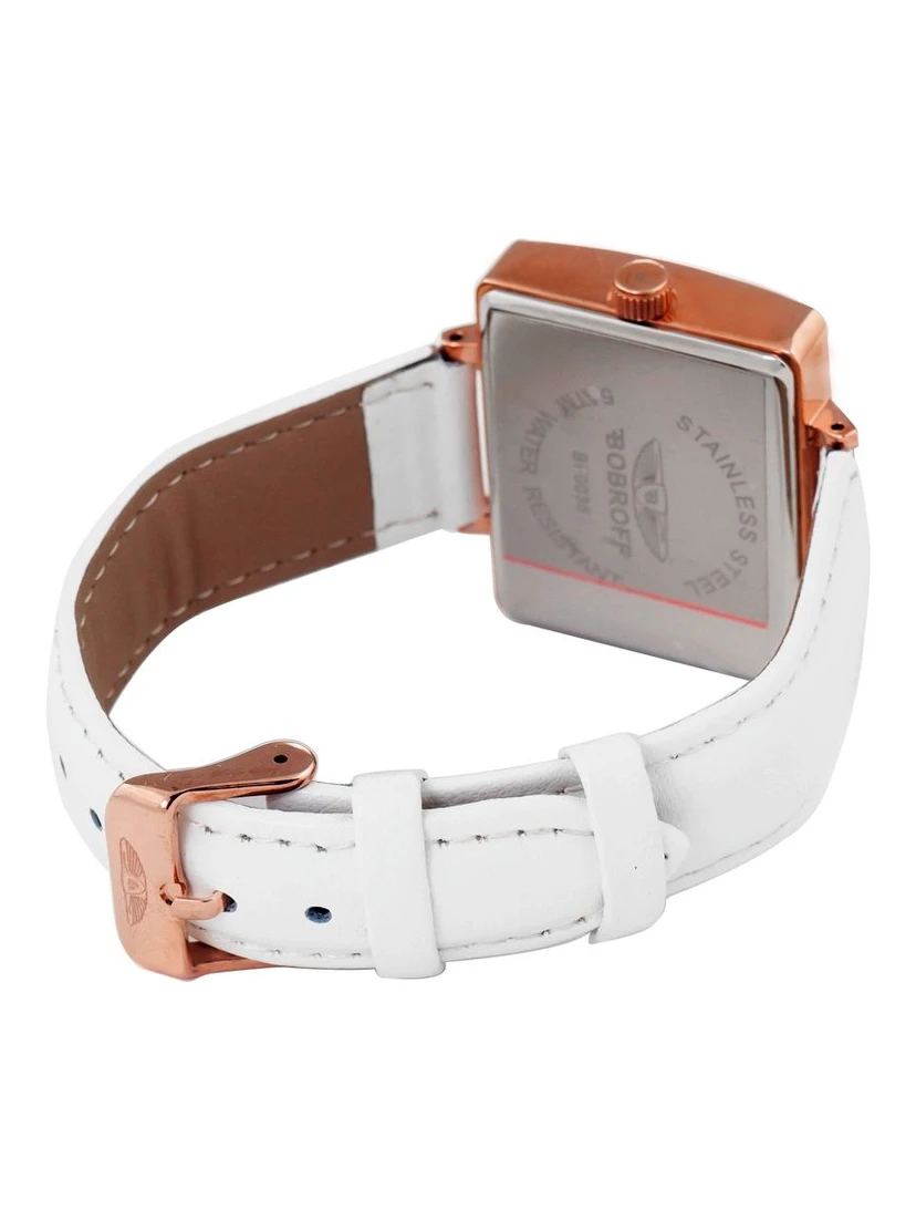 White Leather Dress Watch