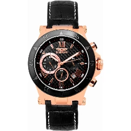 ساعة يد رسمية من الجلد الأسود