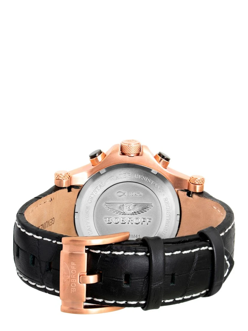 Black Leather Dress Watch