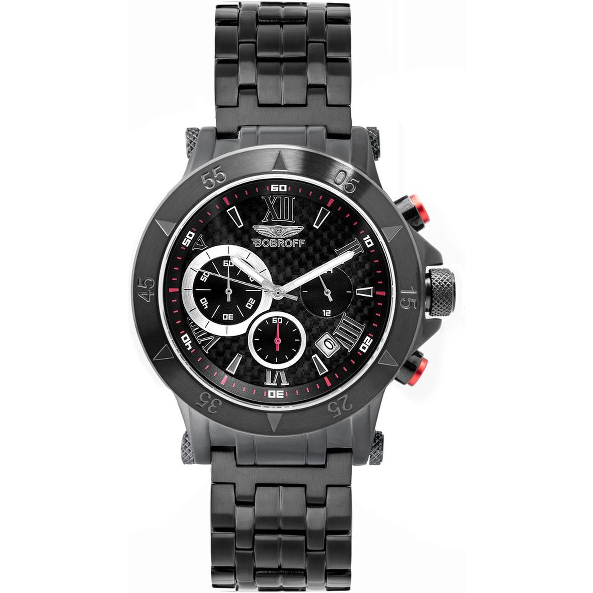 ساعة يد رسمية من الفولاذ المقاوم للصدأ الأسود