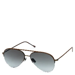 Brown Stainless Steel Sunglasses