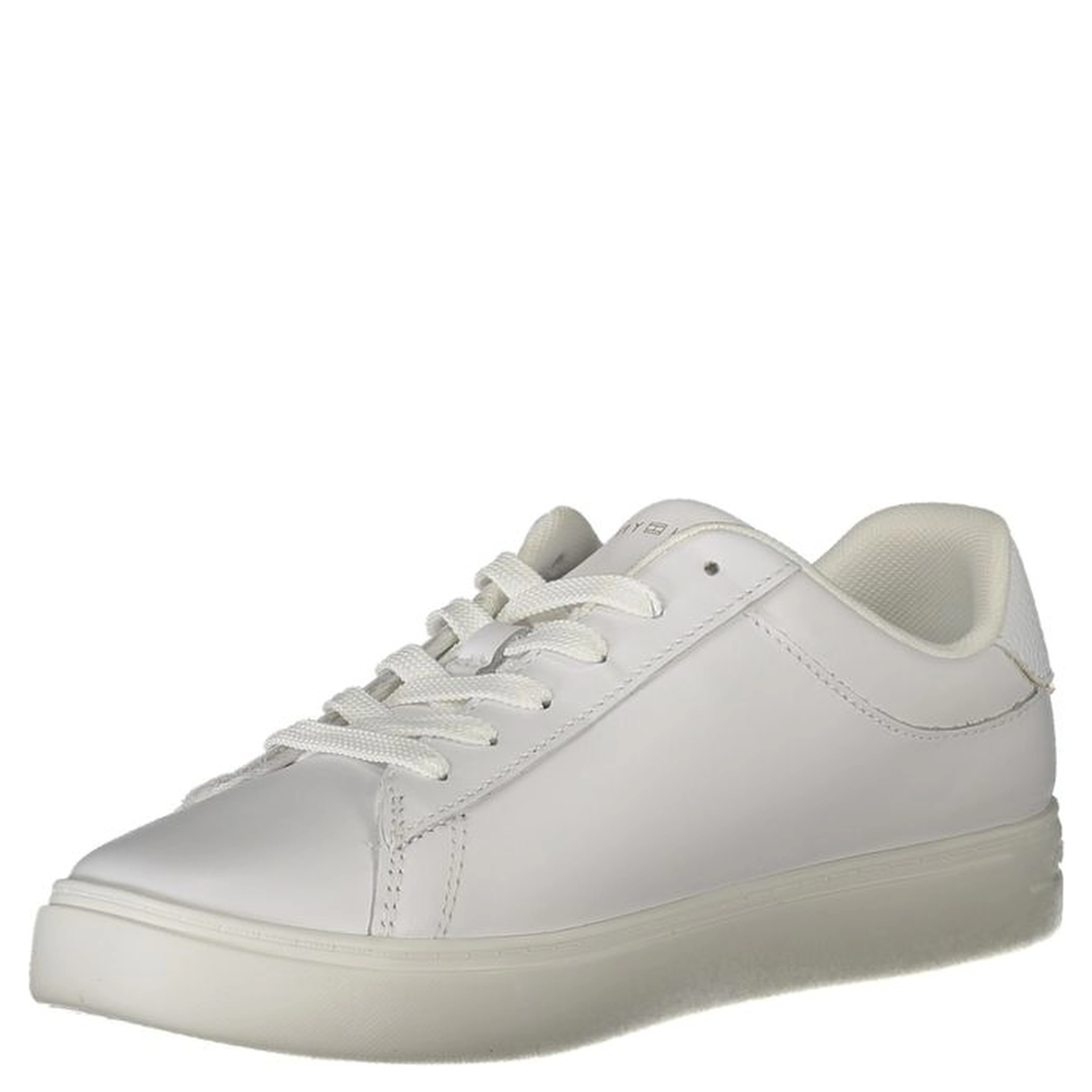 White leather low-top sneakers