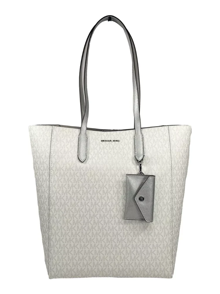 Vincent With Card Case Large Tote Purse Bag Silver