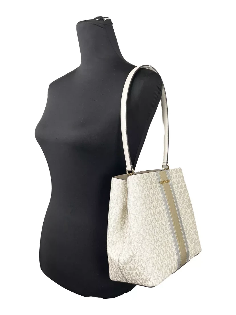 Medium Pratt Bucket Shoulder Bag Purse Pale Gold/Cream