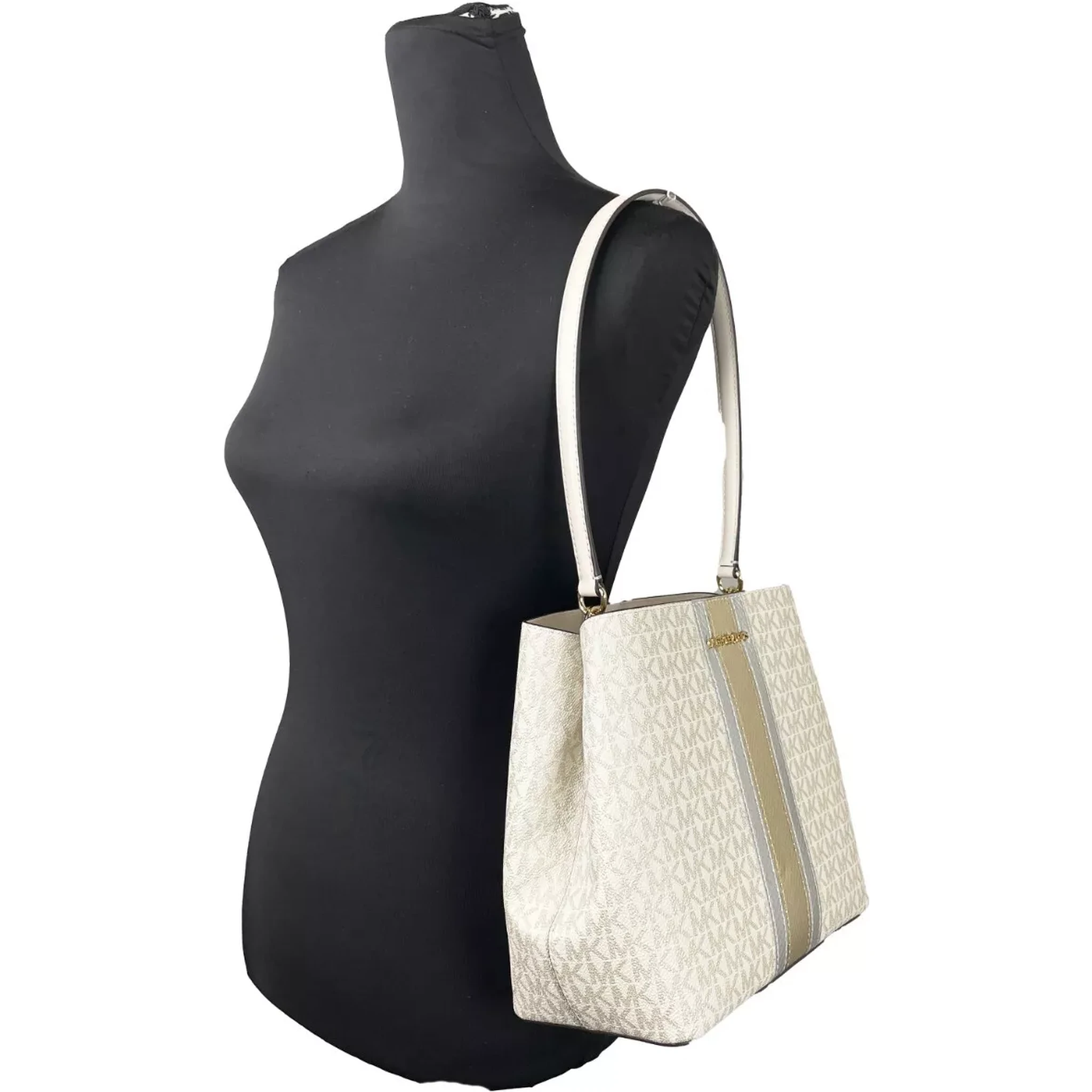 Medium Pratt Bucket Shoulder Bag Purse Pale Gold/Cream