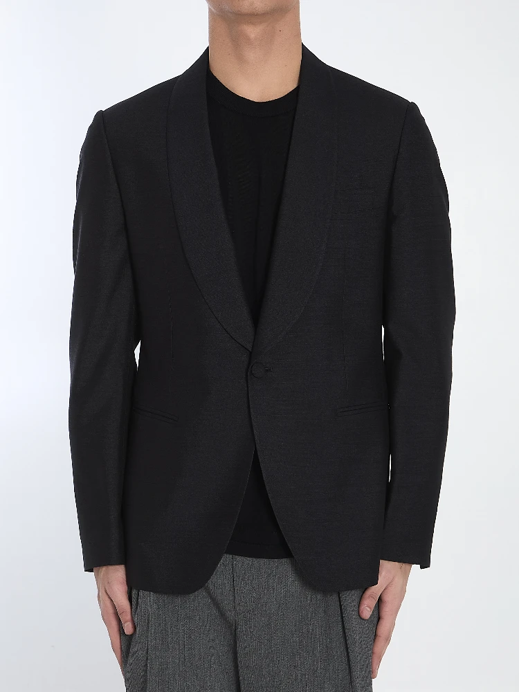 Silk single-breasted jacket