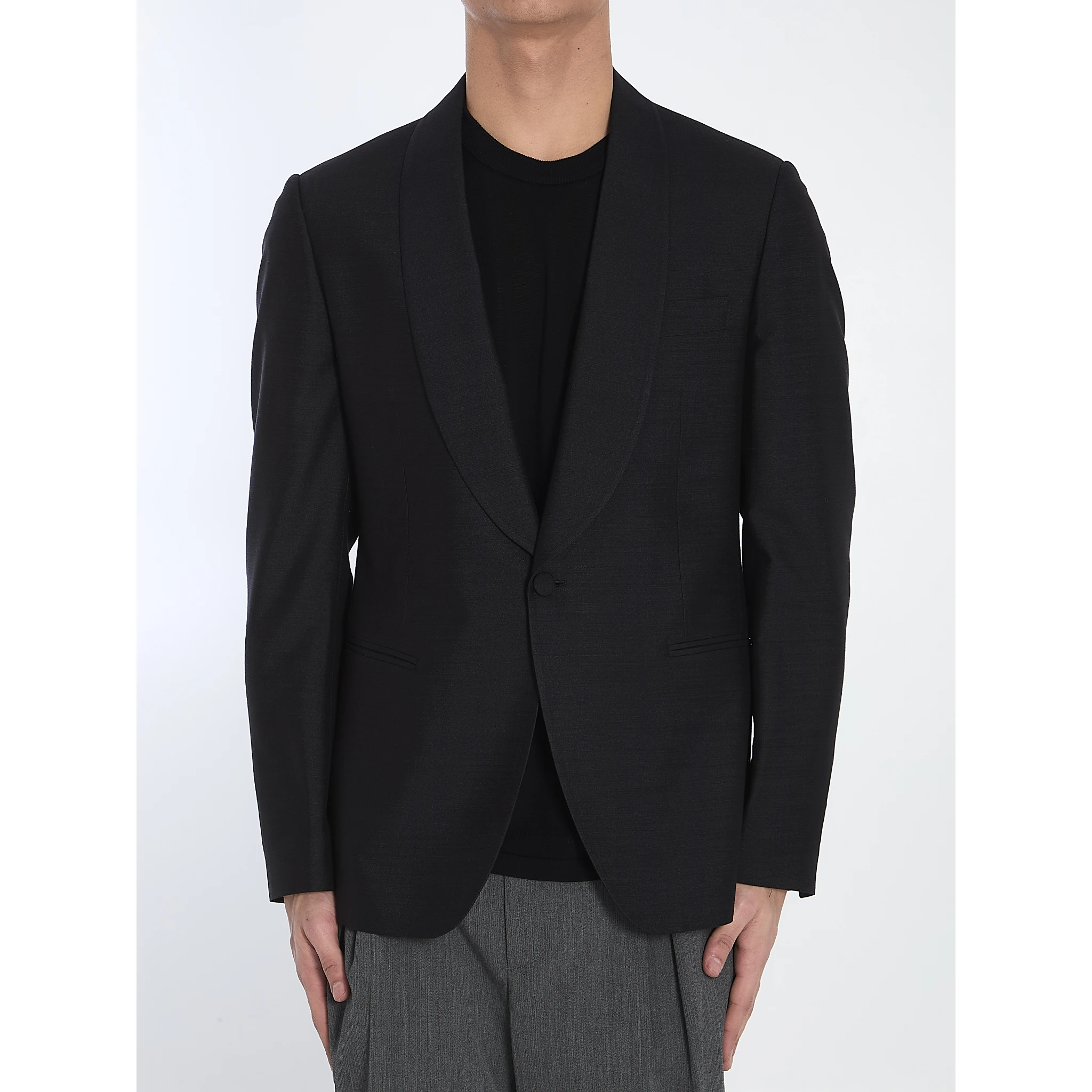Silk single-breasted jacket
