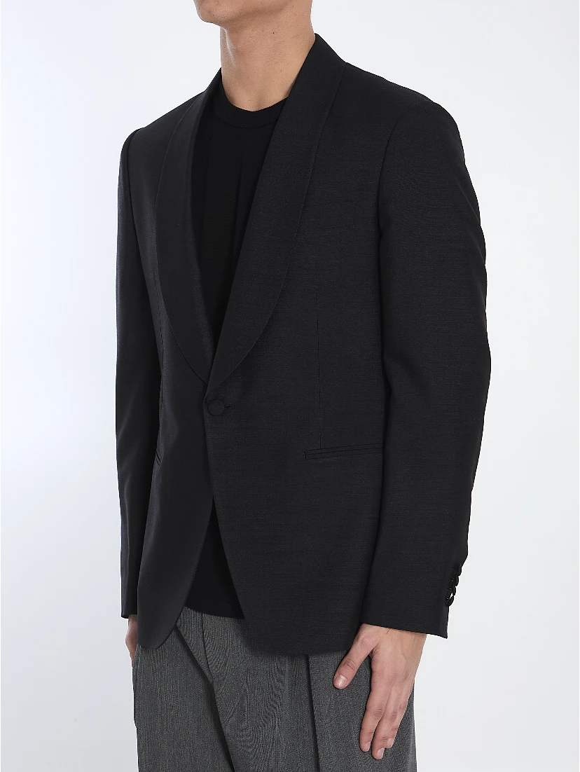 Silk single-breasted jacket