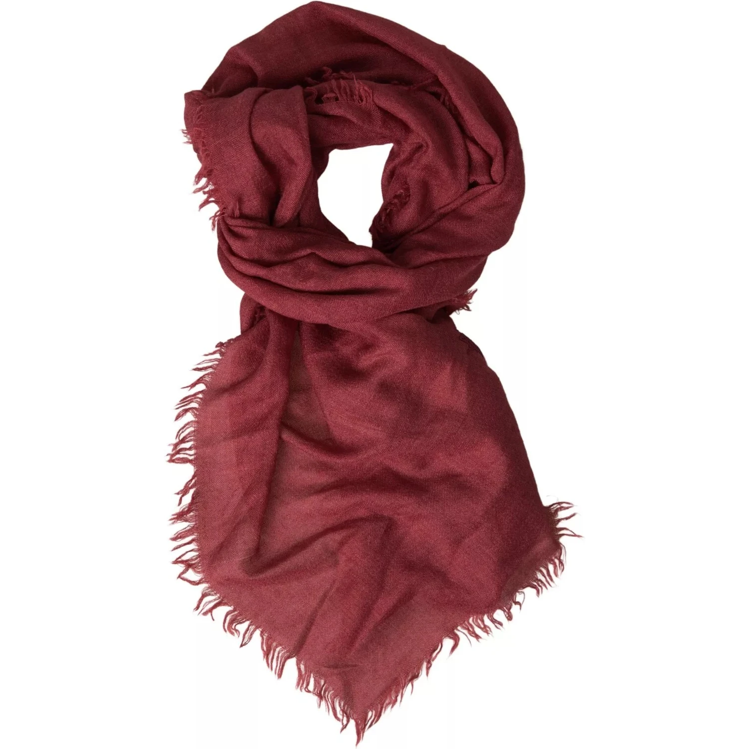Maroon Cashmere Knit Wrap Shawl Fringe Scarf