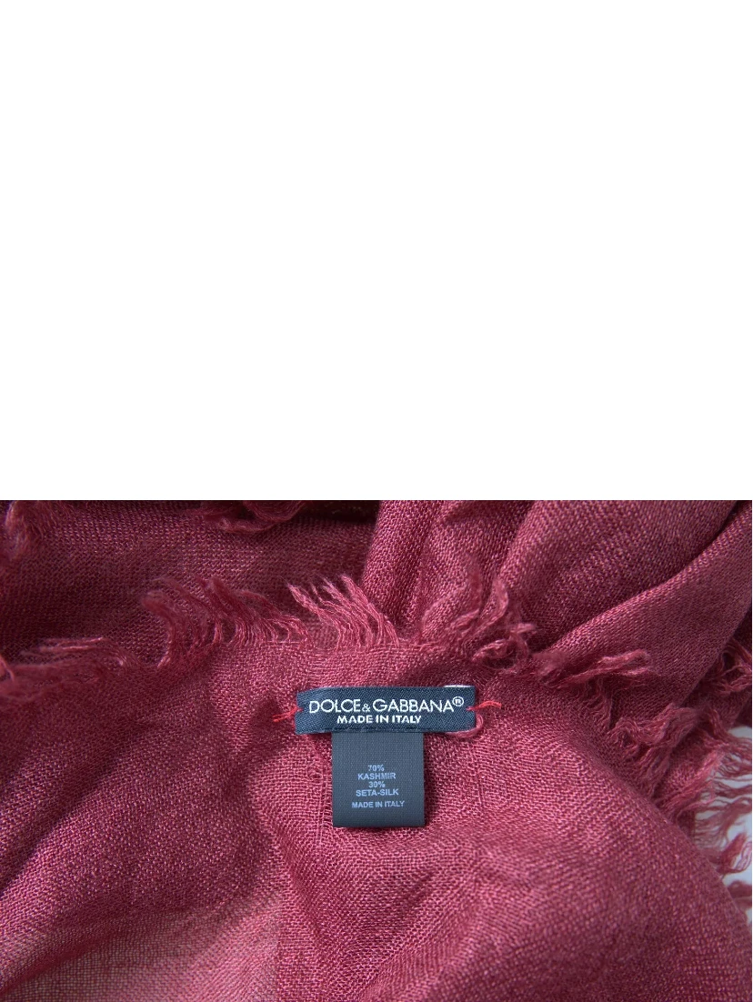 Maroon Cashmere Knit Wrap Shawl Fringe Scarf