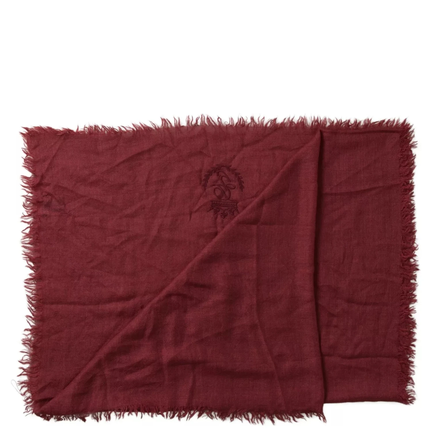 Maroon Cashmere Knit Wrap Shawl Fringe Scarf