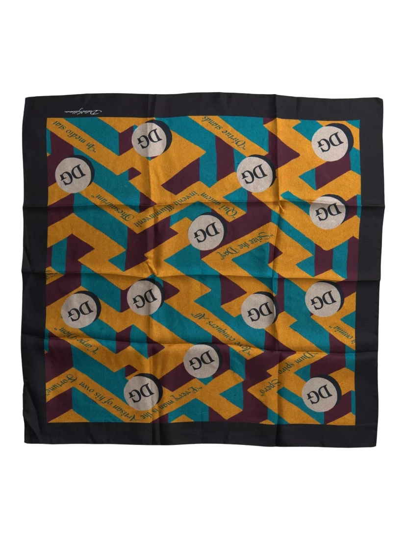 Multicolor Printed Square Handkerchief Scarf