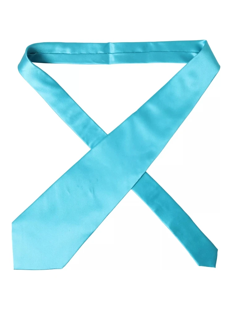 Light Blue 100% Silk Wide Mens Necktie